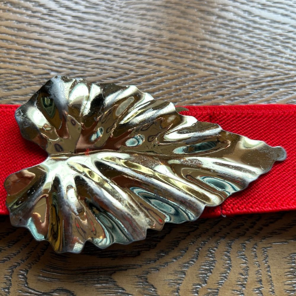 Gold Leaf Red Belt - Vintage 1980's - Picture 9 of 10